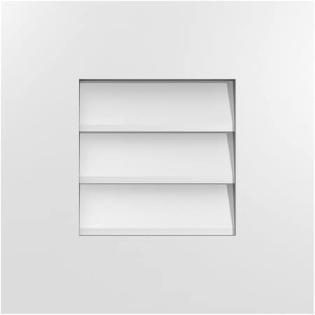 Ekena Millwork Vertical Surface Mount PVC Gable Vent: Non-Functional, w/ 3-1/2"W x 1"P Standard Frame, 14"W x 14"H GVPVE14X1401SN